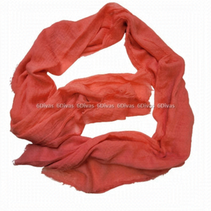 𝅺CORAL Color Crinkle Rectangular Viscose Scarf